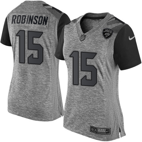 Women's Elite Allen Robinson Nike Jersey Gray - #15 Gridiron NFL Jacksonville Jaguars